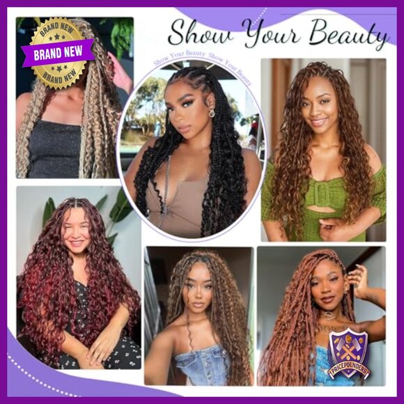 24 Inch Curly Human Hair Extensions 110g Boho Braiding Hair 3 Bundles
